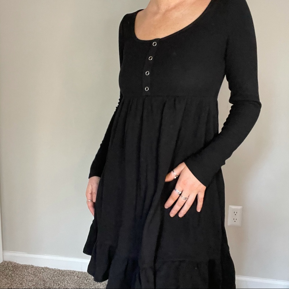Target long sleeve baby doll dress black